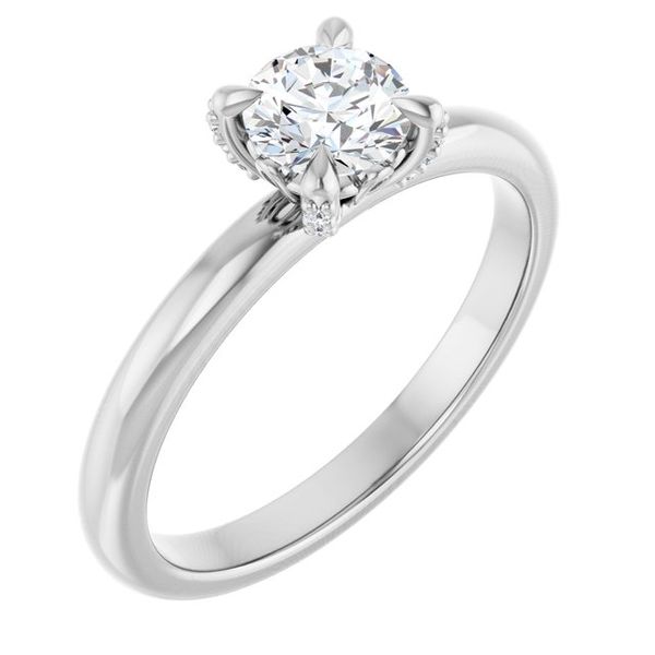 Claw-Prong Accented Engagement Ring