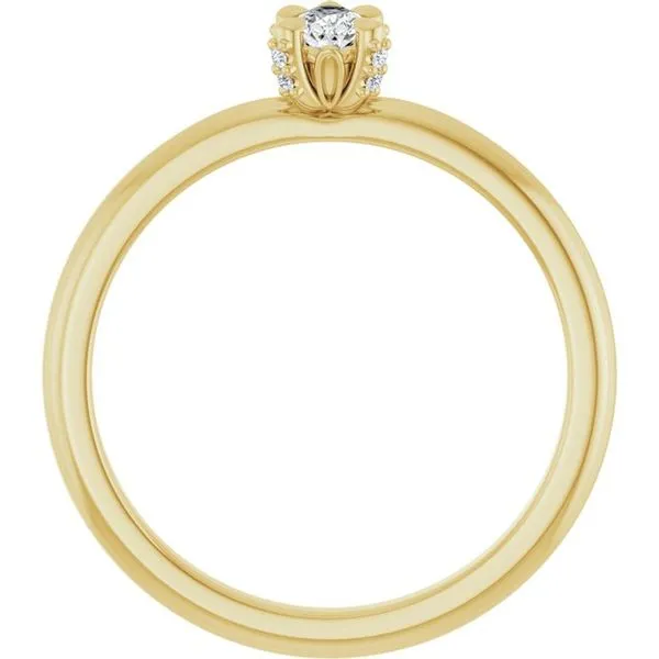 Claw-Prong Accented Engagement Ring Image 2 Hudson Valley Goldsmith New Paltz, NY