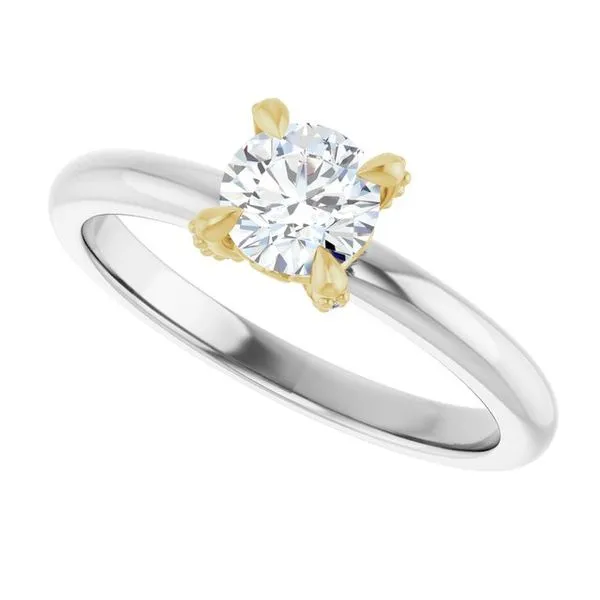 Claw-Prong Accented Engagement Ring Image 5 Hudson Valley Goldsmith New Paltz, NY