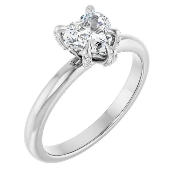 Claw-Prong Accented Engagement Ring JF Jones Jewelers Rochester, NY
