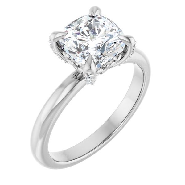 Claw-Prong Accented Engagement Ring