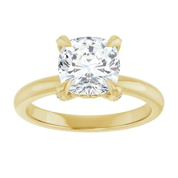 Claw-Prong Accented Engagement Ring Image 3 Hudson Valley Goldsmith New Paltz, NY