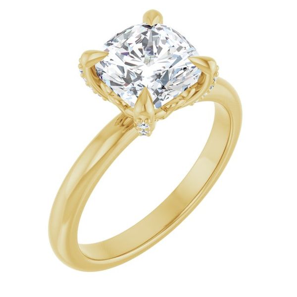 Claw-Prong Accented Engagement Ring