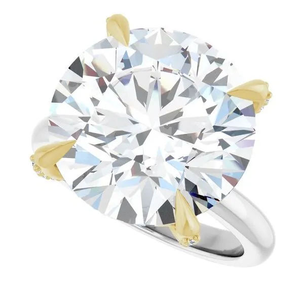 Claw-Prong Accented Engagement Ring Image 5 Hudson Valley Goldsmith New Paltz, NY