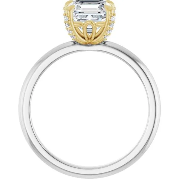 Claw-Prong Accented Engagement Ring Image 2 Hudson Valley Goldsmith New Paltz, NY