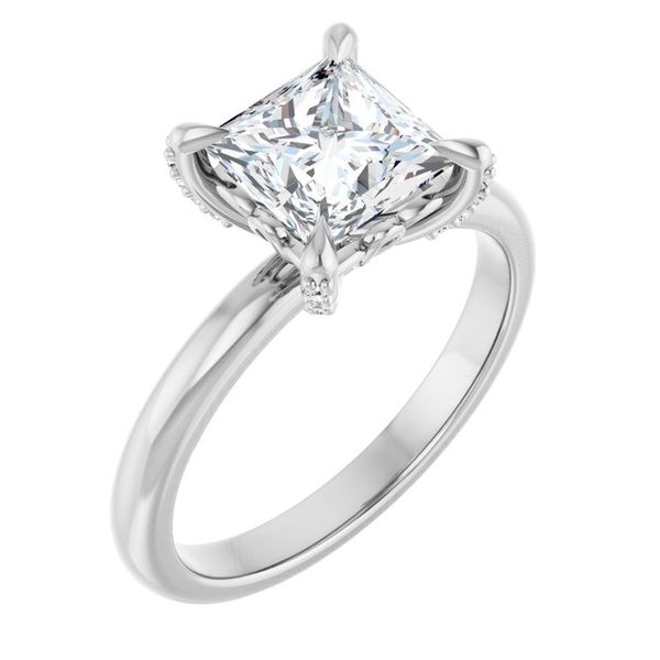 Claw-Prong Accented Engagement Ring