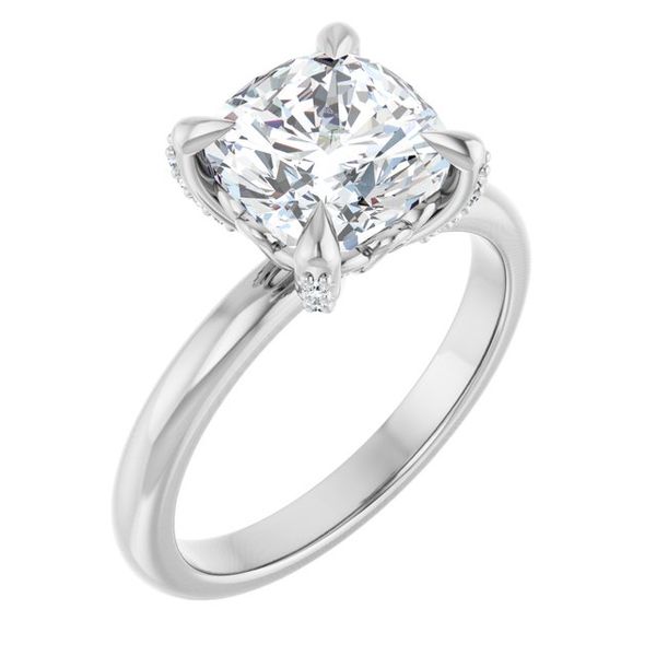 Claw-Prong Accented Engagement Ring