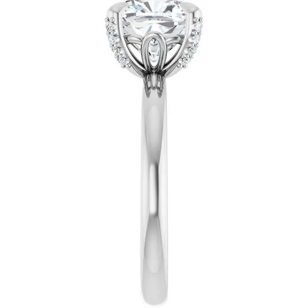 Claw-Prong Accented Engagement Ring Image 4 The Jewelry Source El Segundo, CA