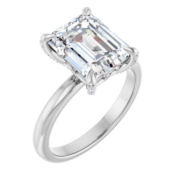 Claw-Prong Accented Engagement Ring