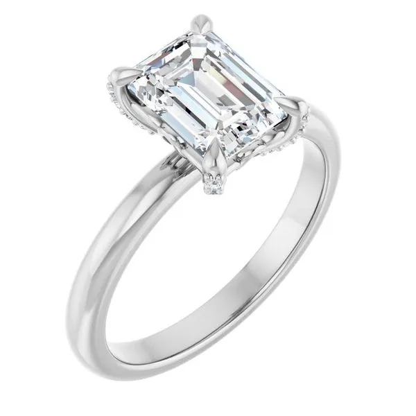 Claw-Prong Accented Engagement Ring