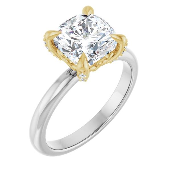 Claw-Prong Accented Engagement Ring
