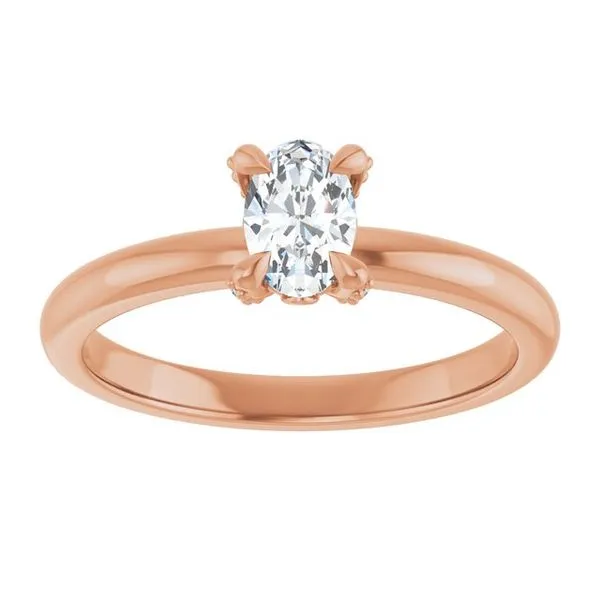 Claw-Prong Accented Engagement Ring Image 3 Hudson Valley Goldsmith New Paltz, NY