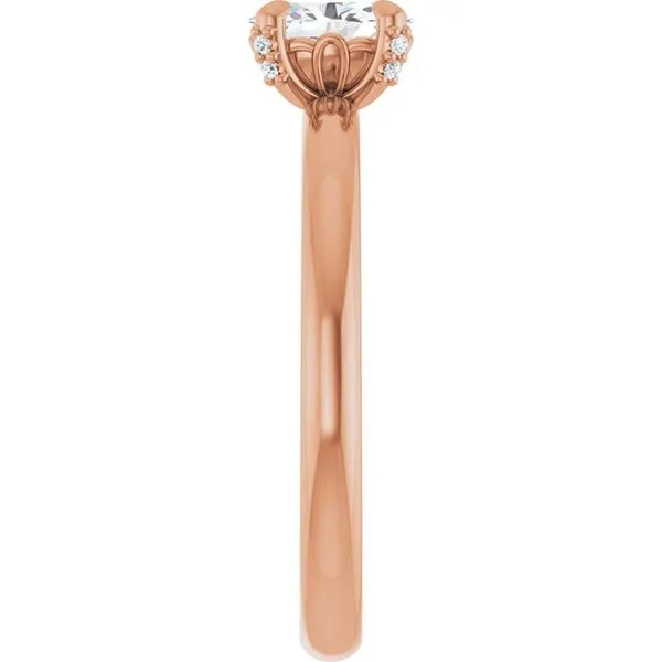 Claw-Prong Accented Engagement Ring Image 4 Hudson Valley Goldsmith New Paltz, NY