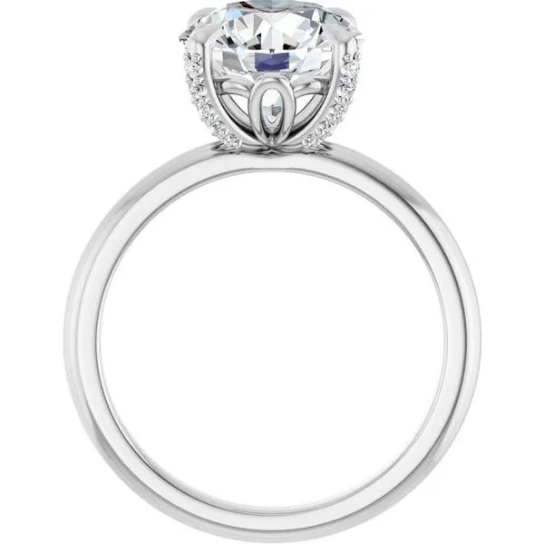 Claw-Prong Accented Engagement Ring Image 2 Hudson Valley Goldsmith New Paltz, NY