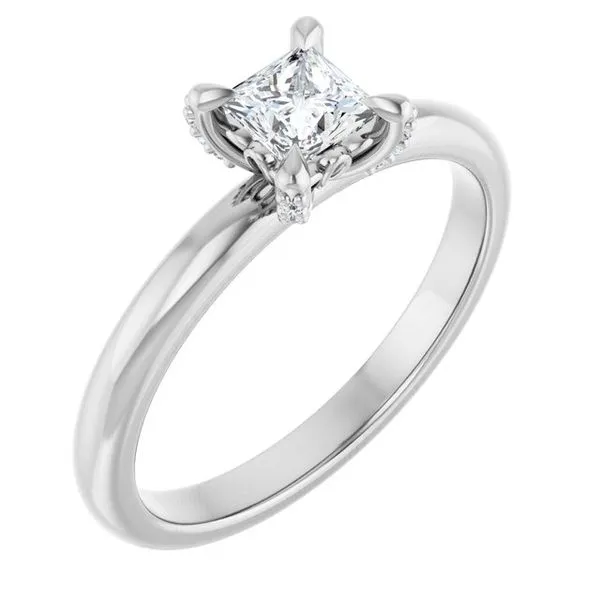 Claw-Prong Accented Engagement Ring