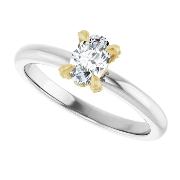Claw-Prong Accented Engagement Ring Image 5 The Jewelry Source El Segundo, CA