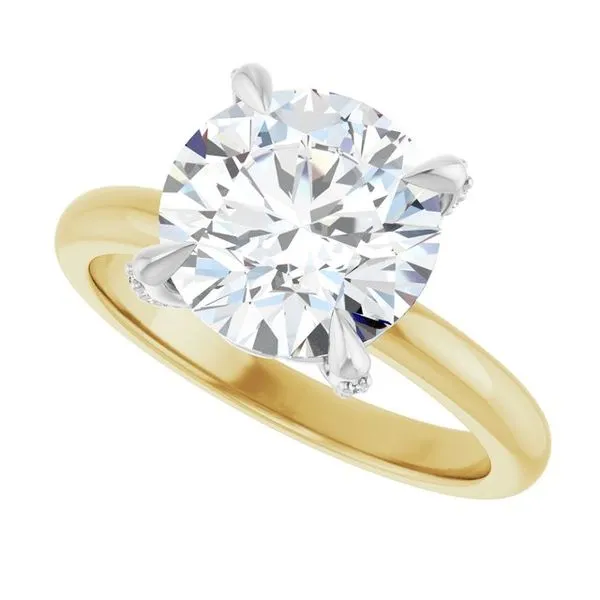 Claw-Prong Accented Engagement Ring Image 5 Hudson Valley Goldsmith New Paltz, NY