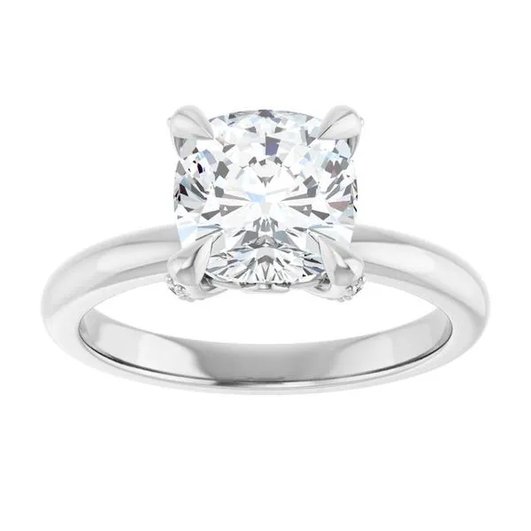 Claw-Prong Accented Engagement Ring Image 3 Ocean View Jewelers Millville, DE