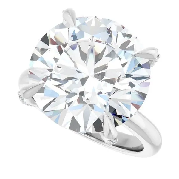 Claw-Prong Accented Engagement Ring Image 5 The Jewelry Source El Segundo, CA