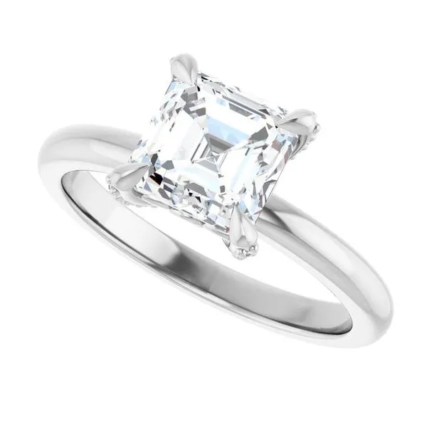 Claw-Prong Accented Engagement Ring Image 5 Hudson Valley Goldsmith New Paltz, NY