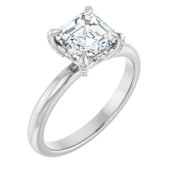 Claw-Prong Accented Engagement Ring J. West Jewelers Round Rock, TX