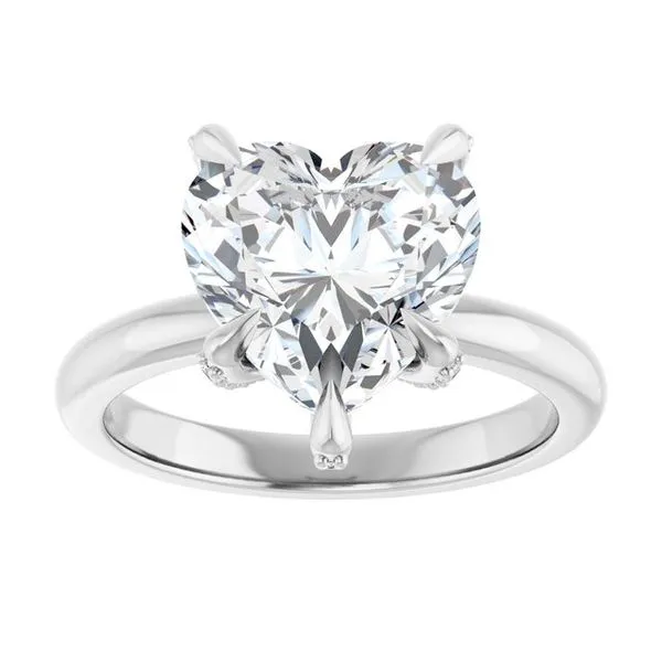 Claw-Prong Accented Engagement Ring Image 3 Ocean View Jewelers Millville, DE