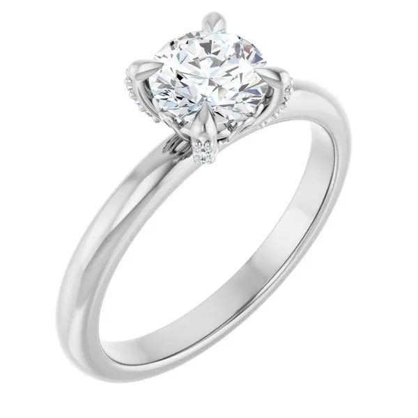 Claw-Prong Accented Engagement Ring Hudson Valley Goldsmith New Paltz, NY