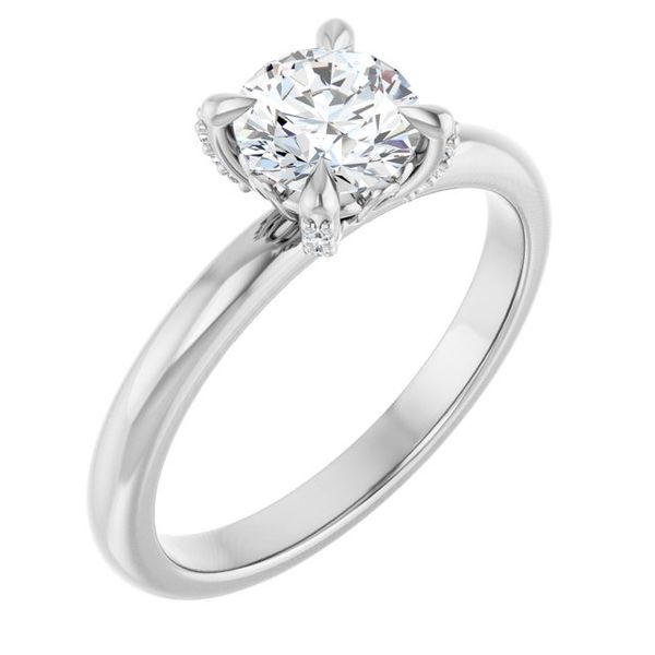 Claw-Prong Accented Engagement Ring