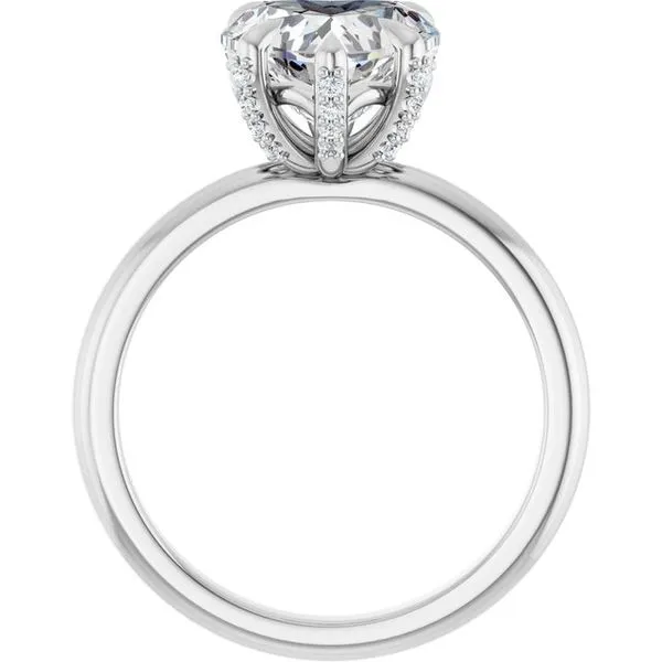 Claw-Prong Accented Engagement Ring Image 2 Hudson Valley Goldsmith New Paltz, NY