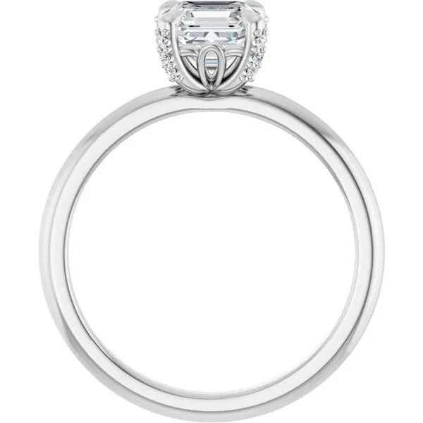 Claw-Prong Accented Engagement Ring Image 2 Hudson Valley Goldsmith New Paltz, NY