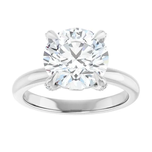 Claw-Prong Accented Engagement Ring Image 3 Raleigh Diamond Fine Jewelry Raleigh, NC