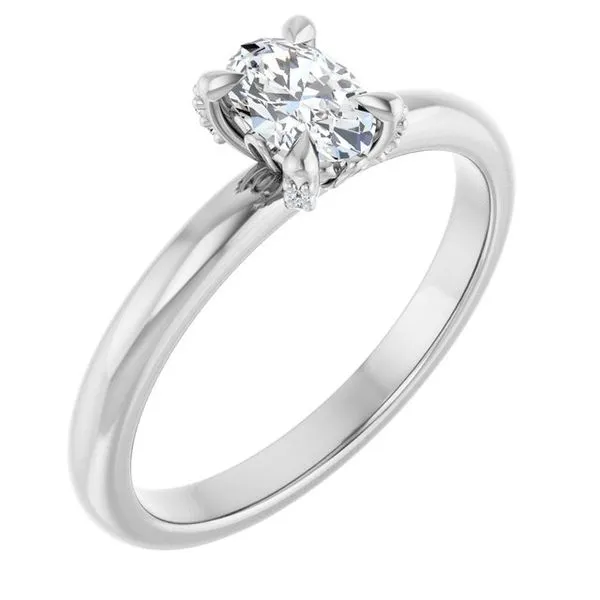 Claw-Prong Accented Engagement Ring J. West Jewelers Round Rock, TX