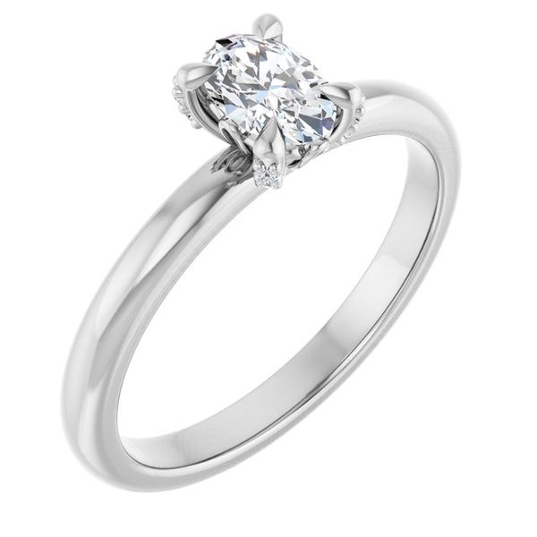 Claw-Prong Accented Engagement Ring