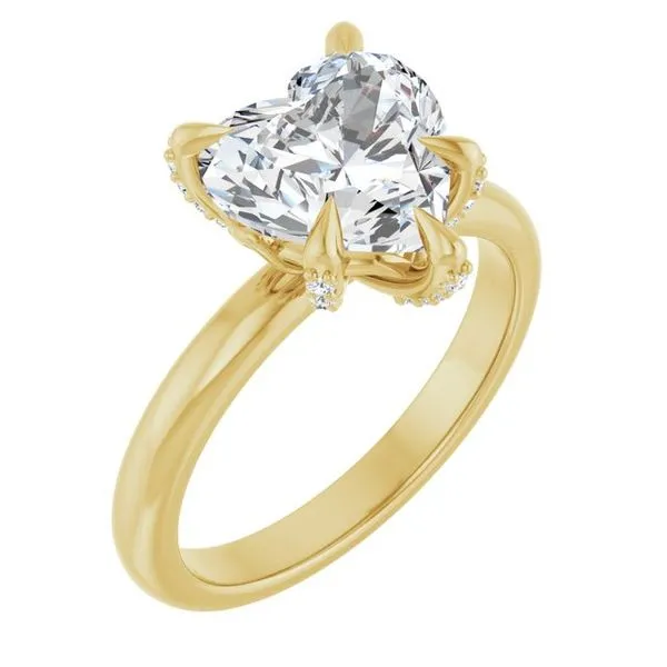 Claw-Prong Accented Engagement Ring JF Jones Jewelers Rochester, NY