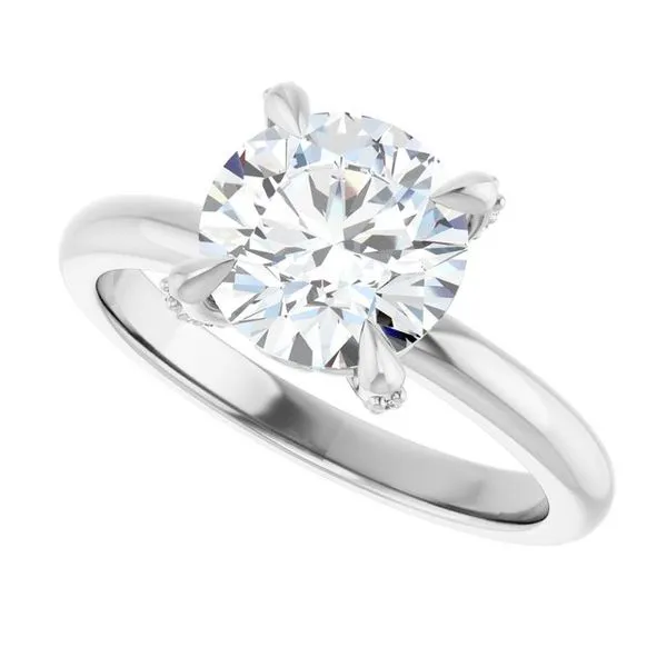 Claw-Prong Accented Engagement Ring Image 5 J. West Jewelers Round Rock, TX