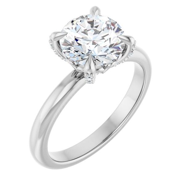 Claw-Prong Accented Engagement Ring