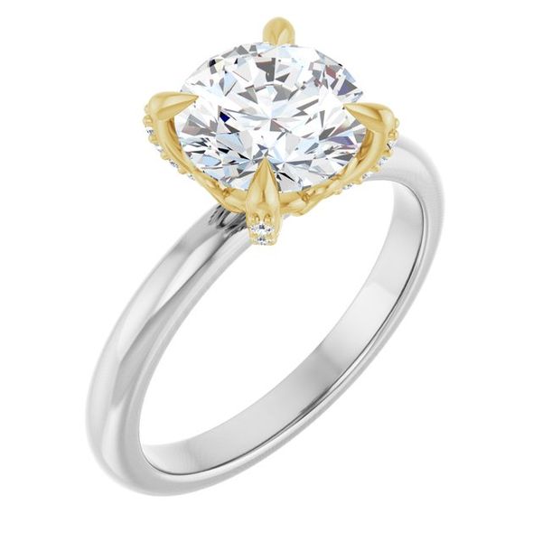 Claw-Prong Accented Engagement Ring