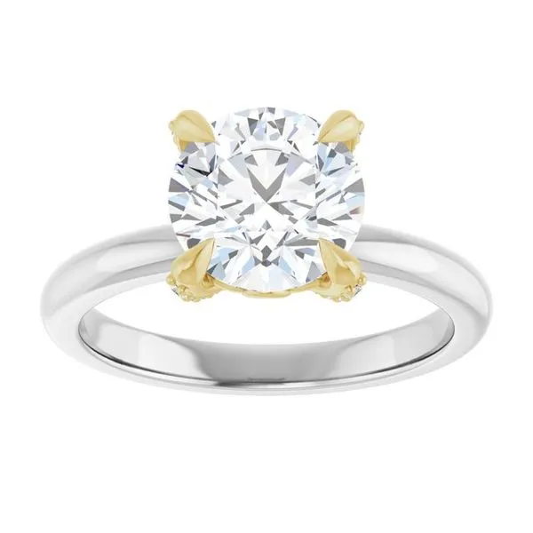 Claw-Prong Accented Engagement Ring Image 3 Hudson Valley Goldsmith New Paltz, NY