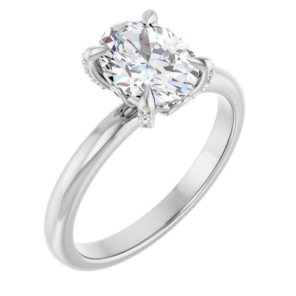 Claw-Prong Accented Engagement Ring