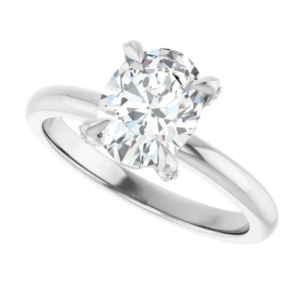 Claw-Prong Accented Engagement Ring Image 5 JF Jones Jewelers Rochester, NY