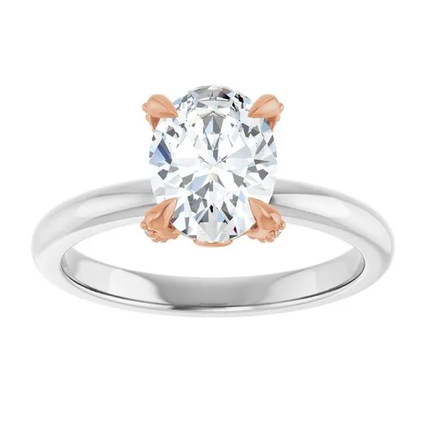 Claw-Prong Accented Engagement Ring Image 3 Hudson Valley Goldsmith New Paltz, NY