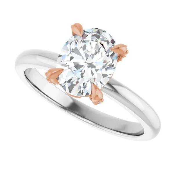 Claw-Prong Accented Engagement Ring Image 5 Hudson Valley Goldsmith New Paltz, NY