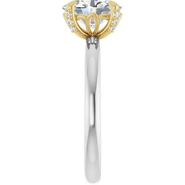 Claw-Prong Accented Engagement Ring Image 4 Hudson Valley Goldsmith New Paltz, NY