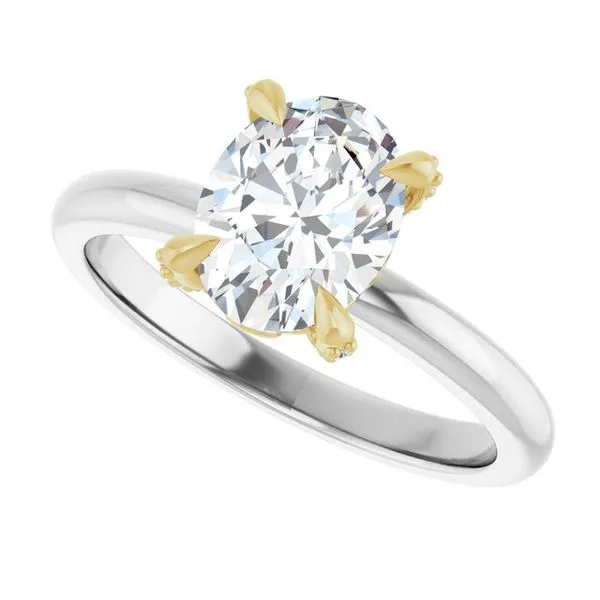 Claw-Prong Accented Engagement Ring Image 5 Hudson Valley Goldsmith New Paltz, NY