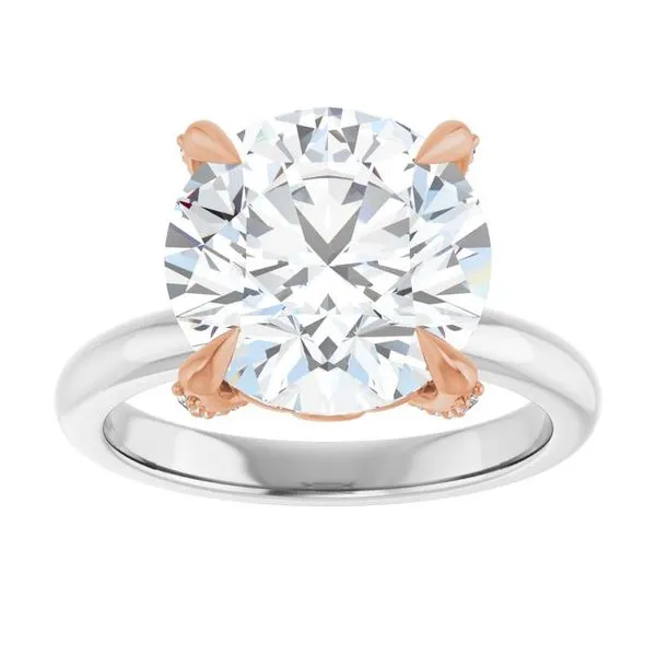 Claw-Prong Accented Engagement Ring Image 3 Hudson Valley Goldsmith New Paltz, NY