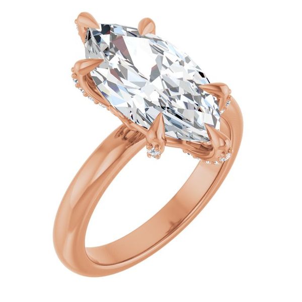 Claw-Prong Accented Engagement Ring