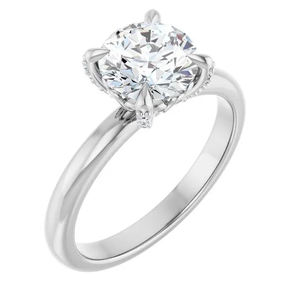 Claw-Prong Accented Engagement Ring J. West Jewelers Round Rock, TX