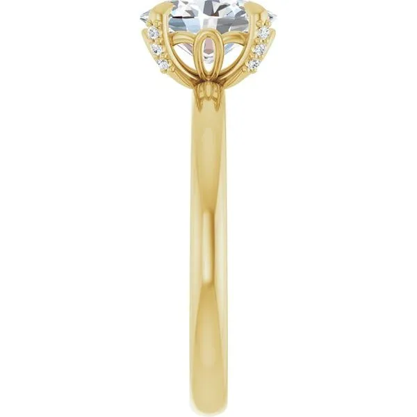 Claw-Prong Accented Engagement Ring Image 4 Hudson Valley Goldsmith New Paltz, NY