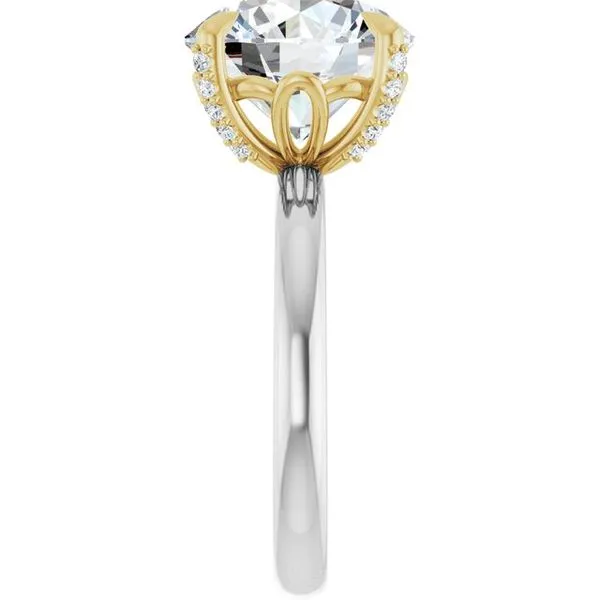 Claw-Prong Accented Engagement Ring Image 4 Hudson Valley Goldsmith New Paltz, NY