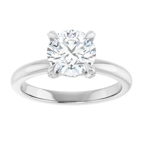 Claw-Prong Accented Engagement Ring Image 3 Ocean View Jewelers Millville, DE